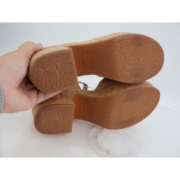 Kork-Ease Korks Calda Sandals Women's 10 Beige Platform Chunky Slingback Y2K - Picture 11 of 11